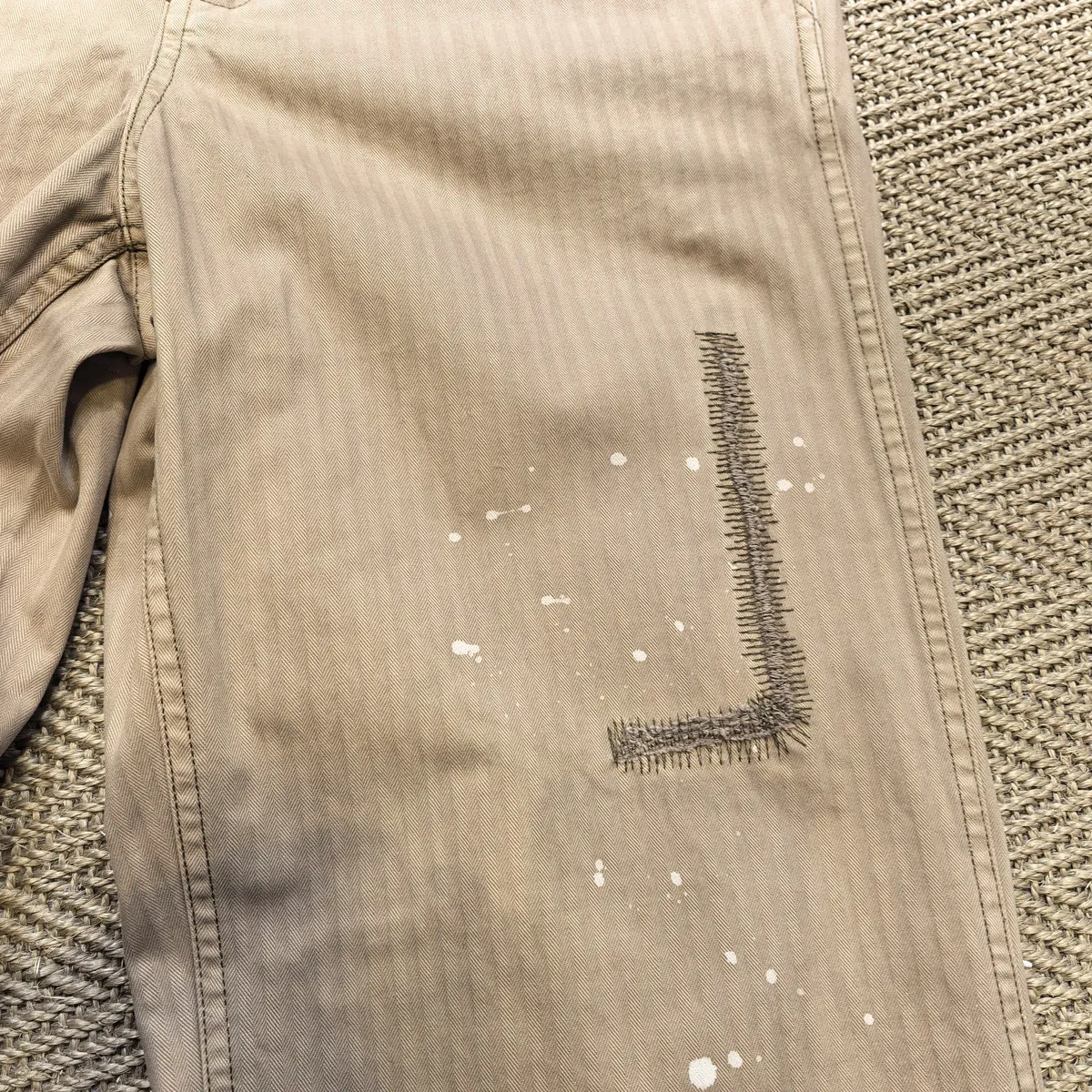 Amekaji Wear and Wash Old Money Straight-Leg Pants Loose Cargo Pants Casual Splash-Ink