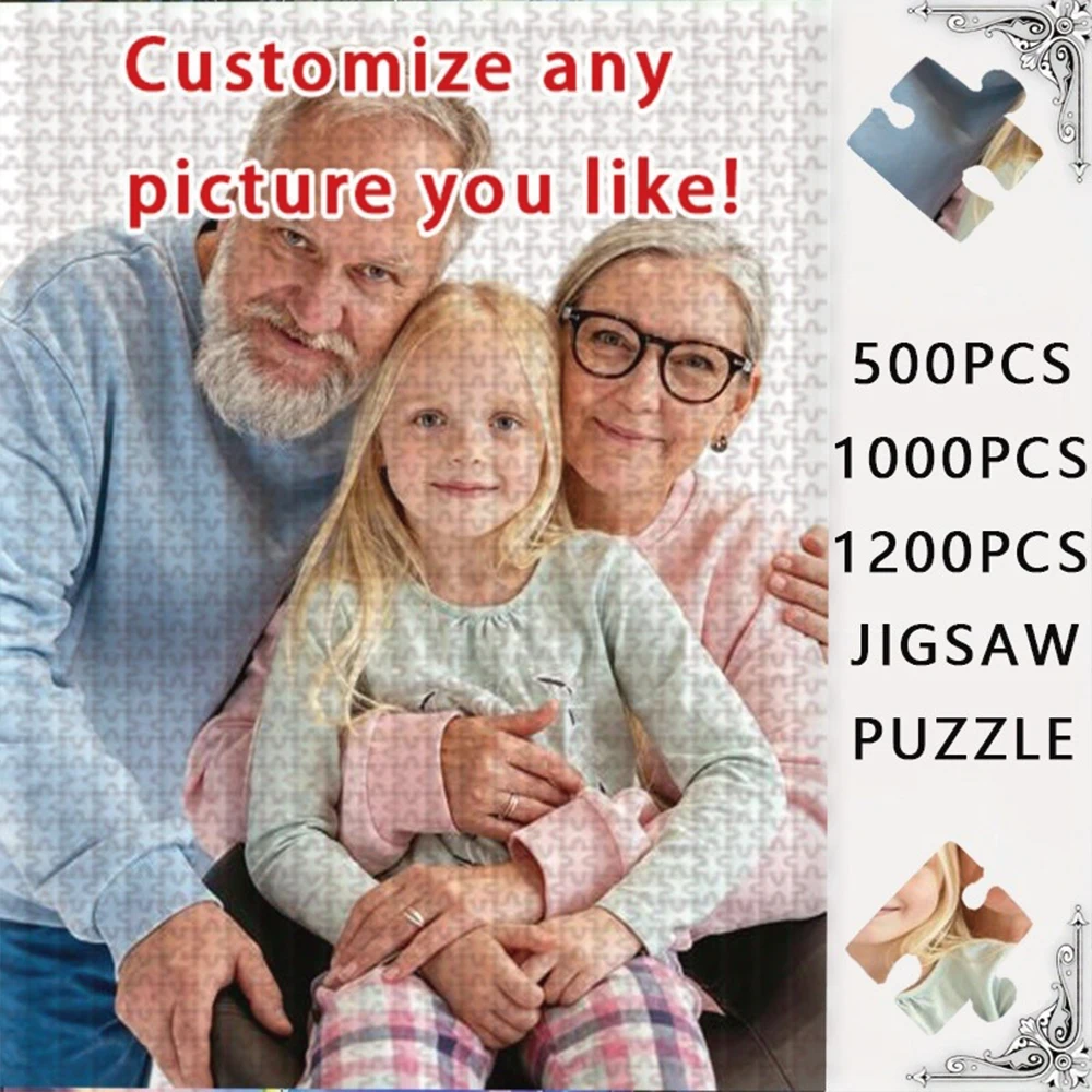 35/300/500/1064pcs Personalized Custom Photo Puzzle Family Photos Family Memories Personalized Gifts For Women/Men