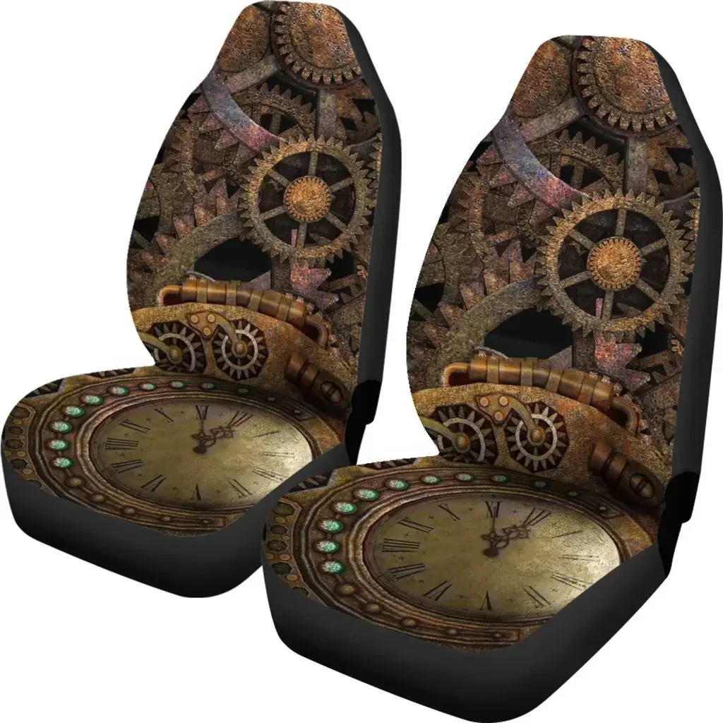 Clockwork Steampunk Vintage Seat Cover Car Seat Covers Set 2 Pc, Car Accessories Car Mats