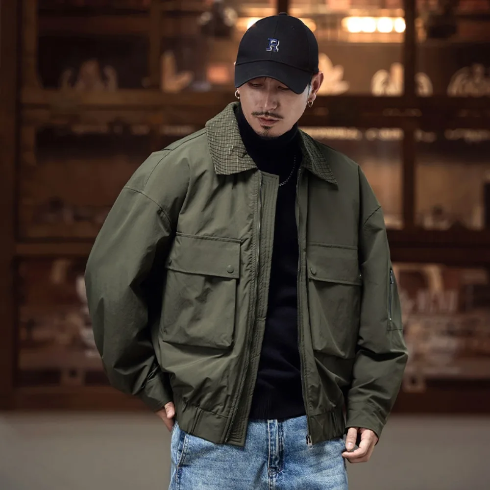 

Новая осенне-зимняя рабочая одежда, хлопковое пальто, утолщенное пальто в американском стиле ретро с лацканами, утолщенное хлопковое пальто с большим карманом