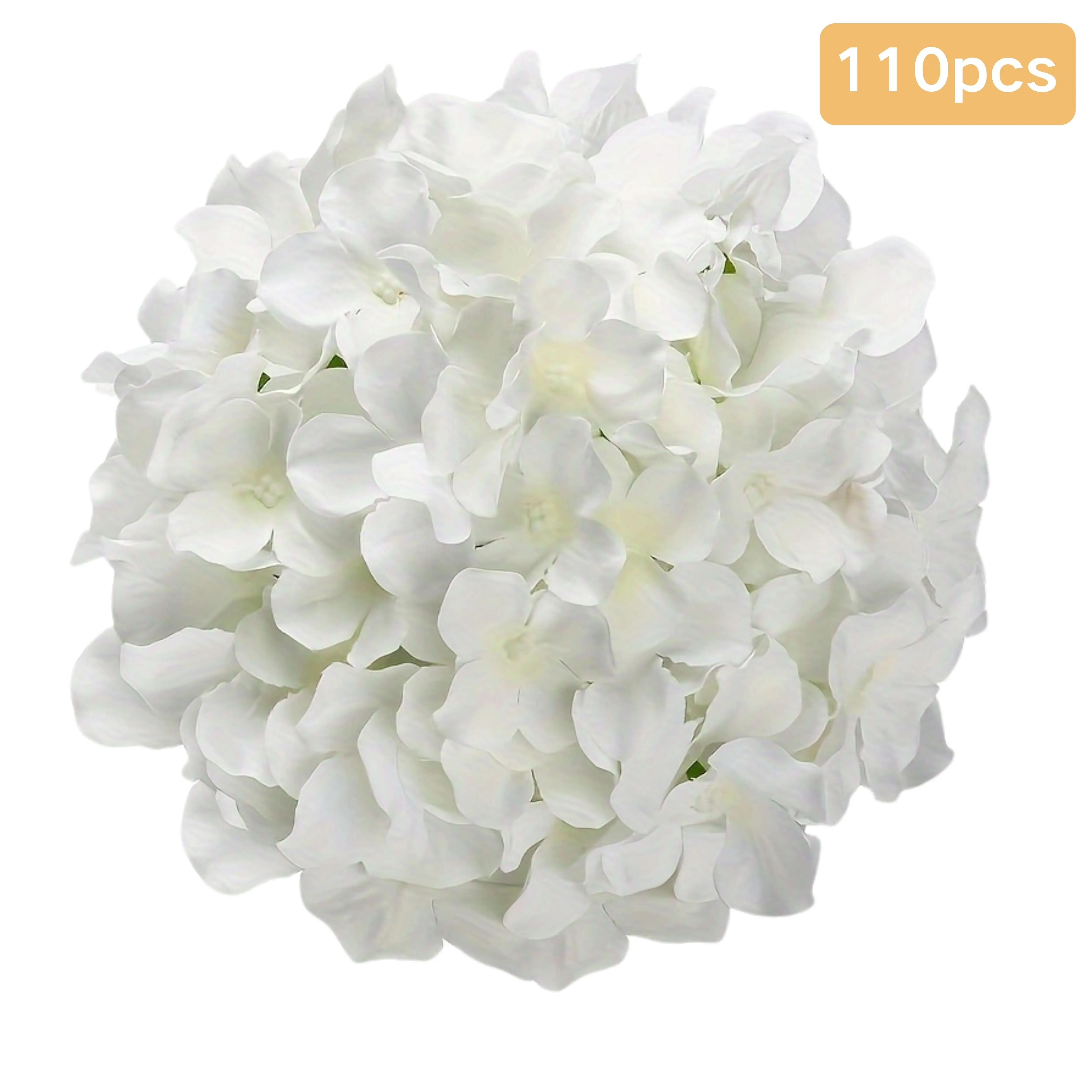110pcs of white hydrangea heads (with wire), Best for Christmas