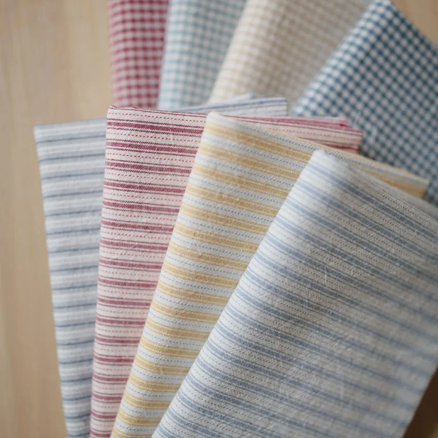 DIY Japan Little Cloth Group Yarn-dyed fabric,for Sewing Handmade Patchwork Quilting ,Grid Stripe Dot 50x70cm