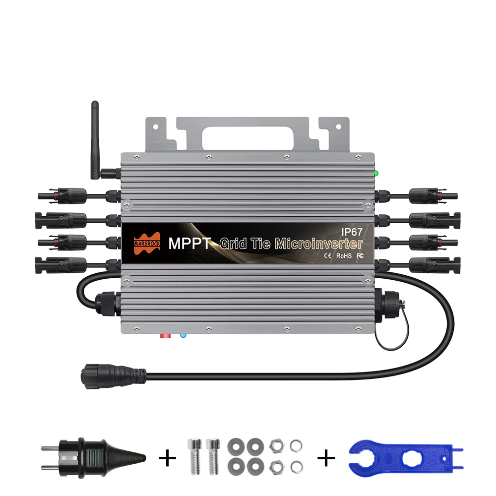 From EU Solar Inverter Built-in WiFi 1500W MPPT Grid Tie Micro Inverter For 20-60VDC To AC 80-265V Free EU Plug