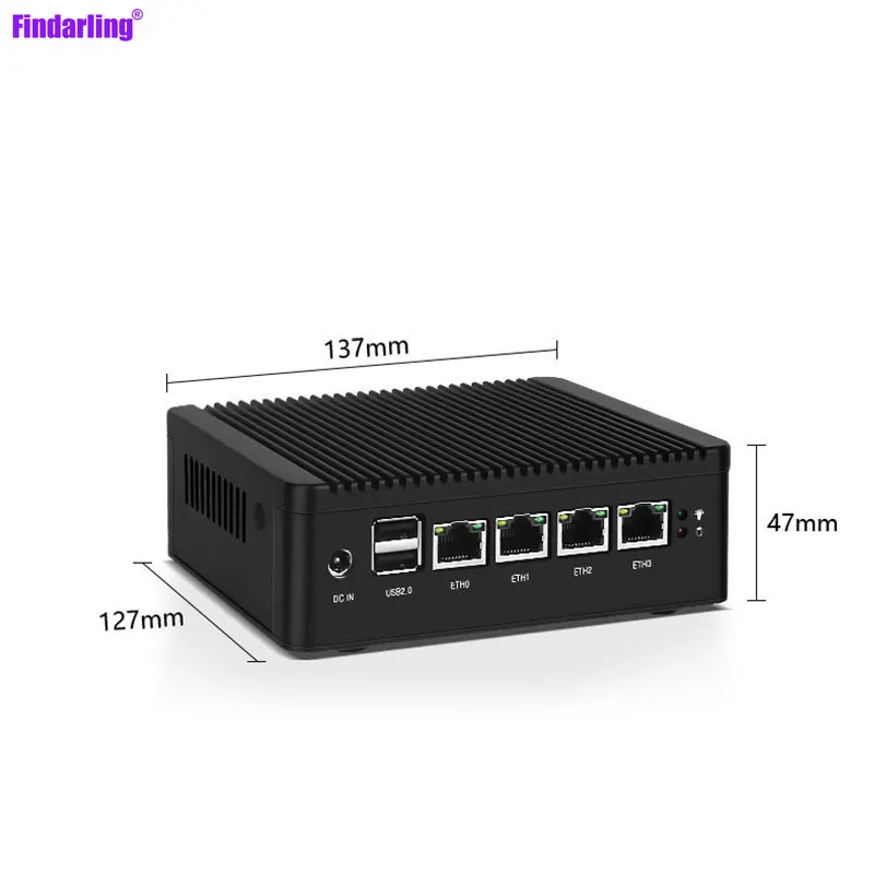 AN2 Quad Core Intel J4125 4 * I255 2.5G LAN Mini PC Tanpa Kipas Lembut Router HD-MI VGA SSD HDD PfSense Firewall Alat ESXI AES-NI