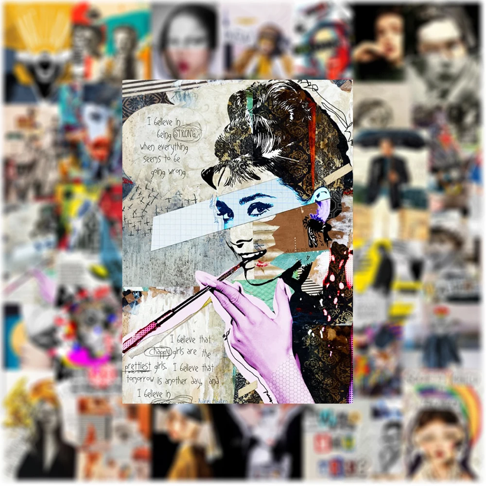 

10/30/50PCS Cool Pop Art Collage Poster Stickers Graffiti Decals Waterproof DIY Skateboard Guitar Car Cartoon Decoration Sticker