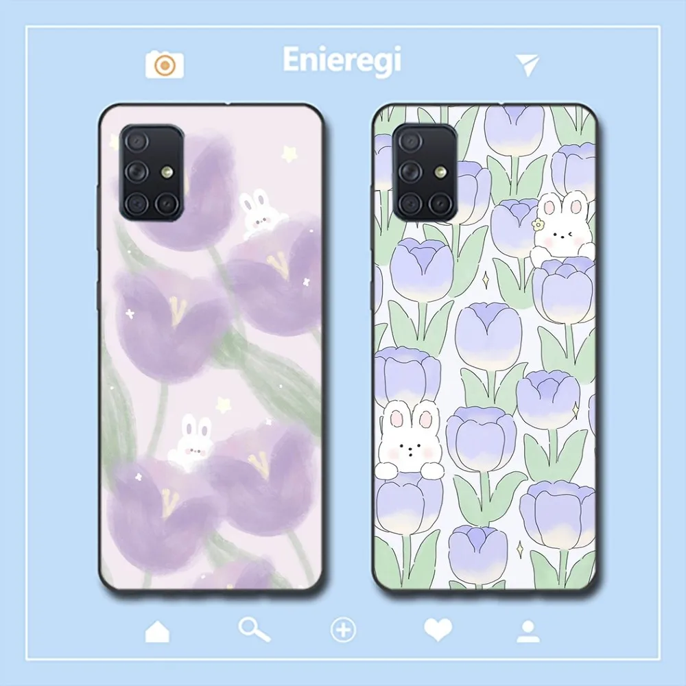 Purple Tulip Phone Case For Samsung A 10 11 12 13 20 21 22 30 31 32 40 51 52 53 70 71 72 73 91 13 shell