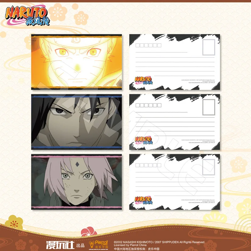 Naruto Uchiha Sasuke Itachi Madara Sakura Izuna Senju China autorización oficial Cosplay escena clásica postal de la serie