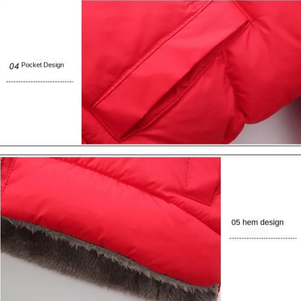 معطف سميك من الكشمير للأطفال من القطن للشتاء الدافئ سترات من صوف الضأن من الصوف المنفوش للأولاد والبنات سترة ملابس خارجية للعام الجديد #2