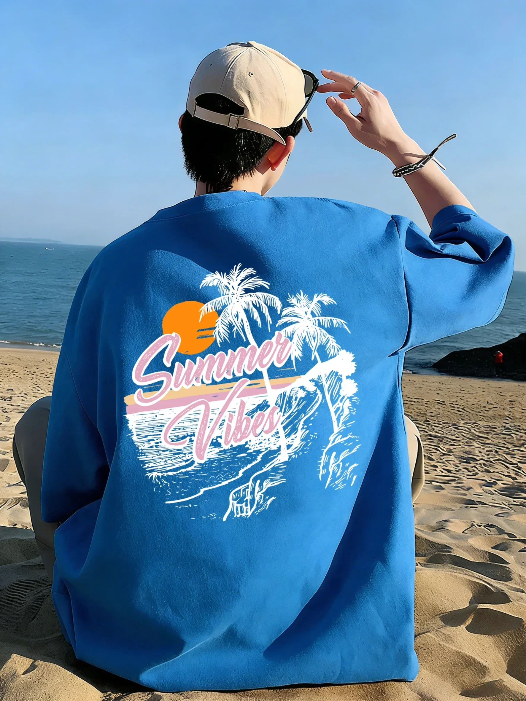 Summer Vibes Coconut Trees Sun - Summer Vibes Clothing Men ulasan dan harga