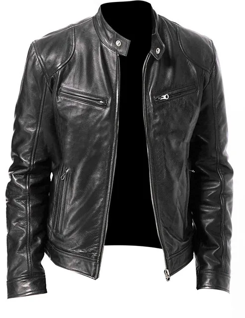 Men's Leather Jacket Bomber Motorcycle Biker Pu Leather Casual Loose Fit Faux Jacket For Men 4 Men's Leather Jacket Bomber Motorcycle Biker Pu Leather Casual Loose Fit Faux Jacket For Men 4
