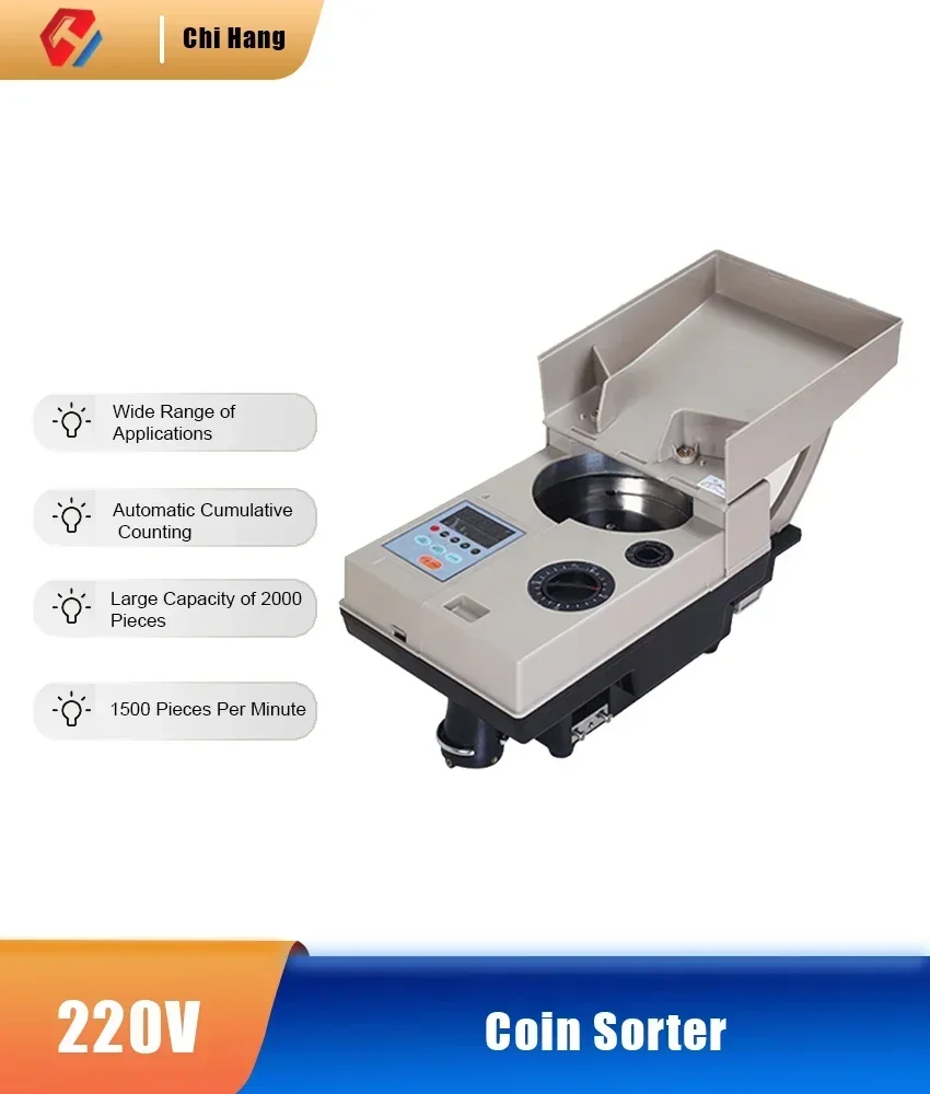 DY-902 Coin Sorting Machine 1500 Pieces/Minute High-Speed Banknote Counter Automatic Electronic Coin Sorting Machine Equipment