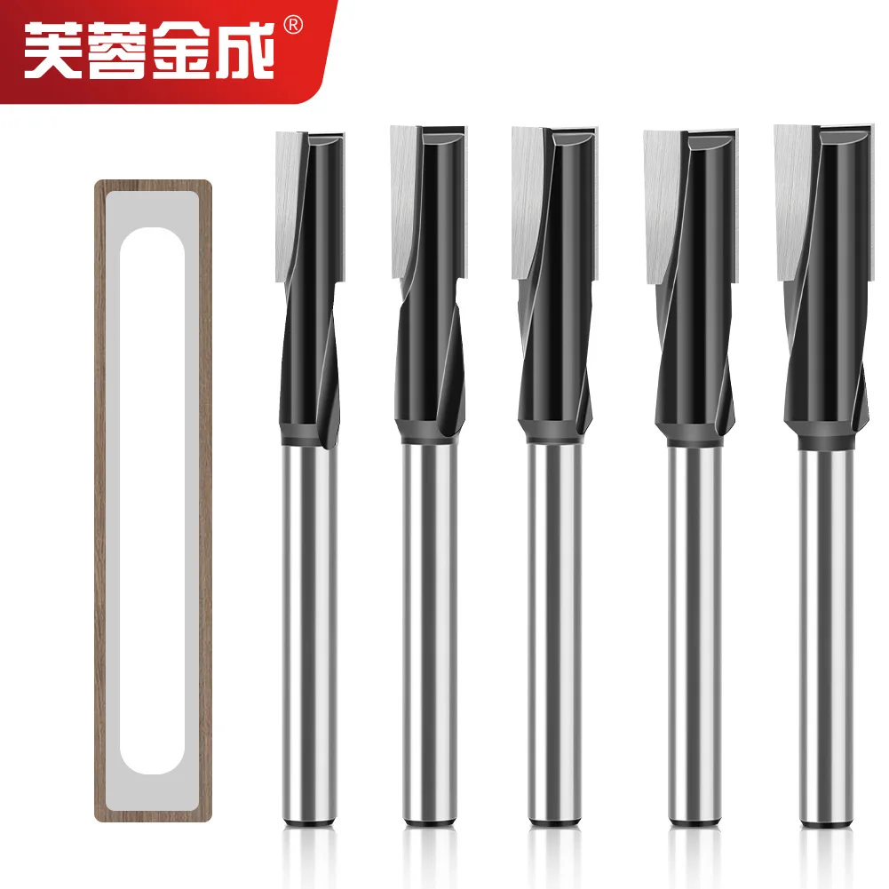 Door Lock Hole Lengthening Slotting Cutter Clear Bottom Router Spiral Mortise Cutter Door Plate Electromechanical Wood Milling T