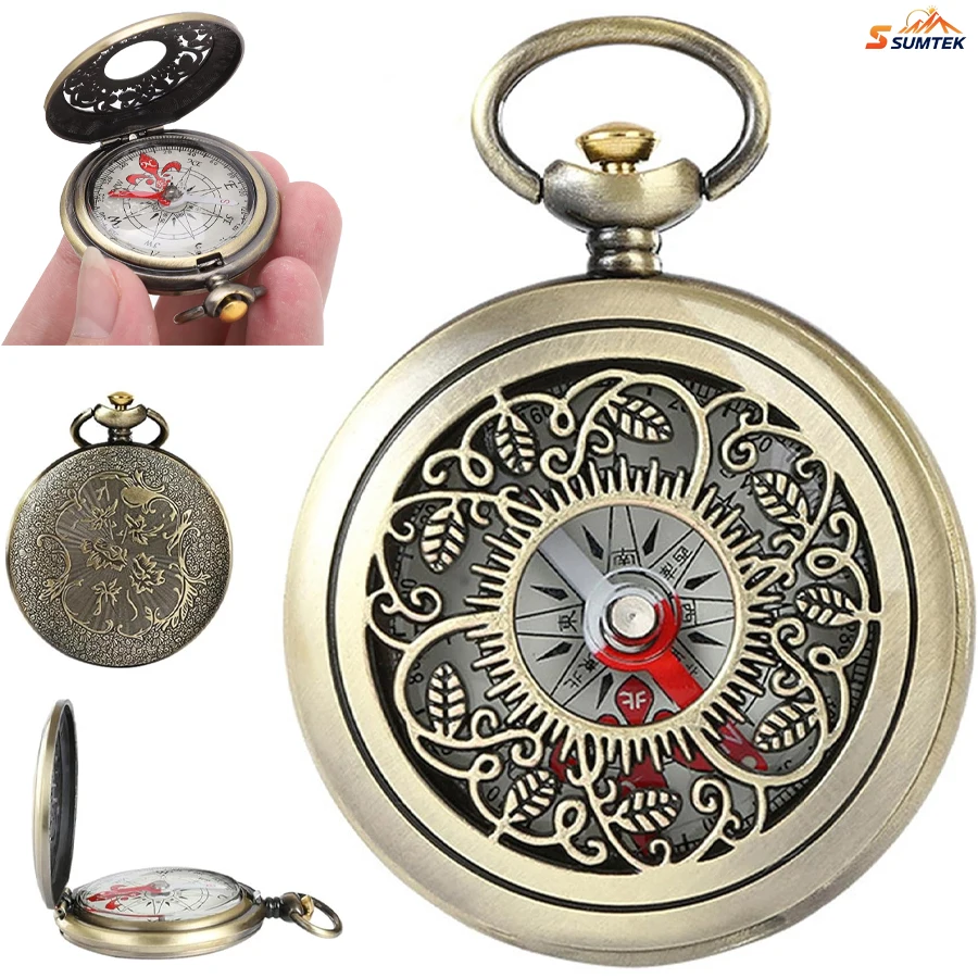 

Pocket Compass,Waterproof for Hiking & Camping,Survival Hollow Camping Navigation for Camping Vintage Military Gift