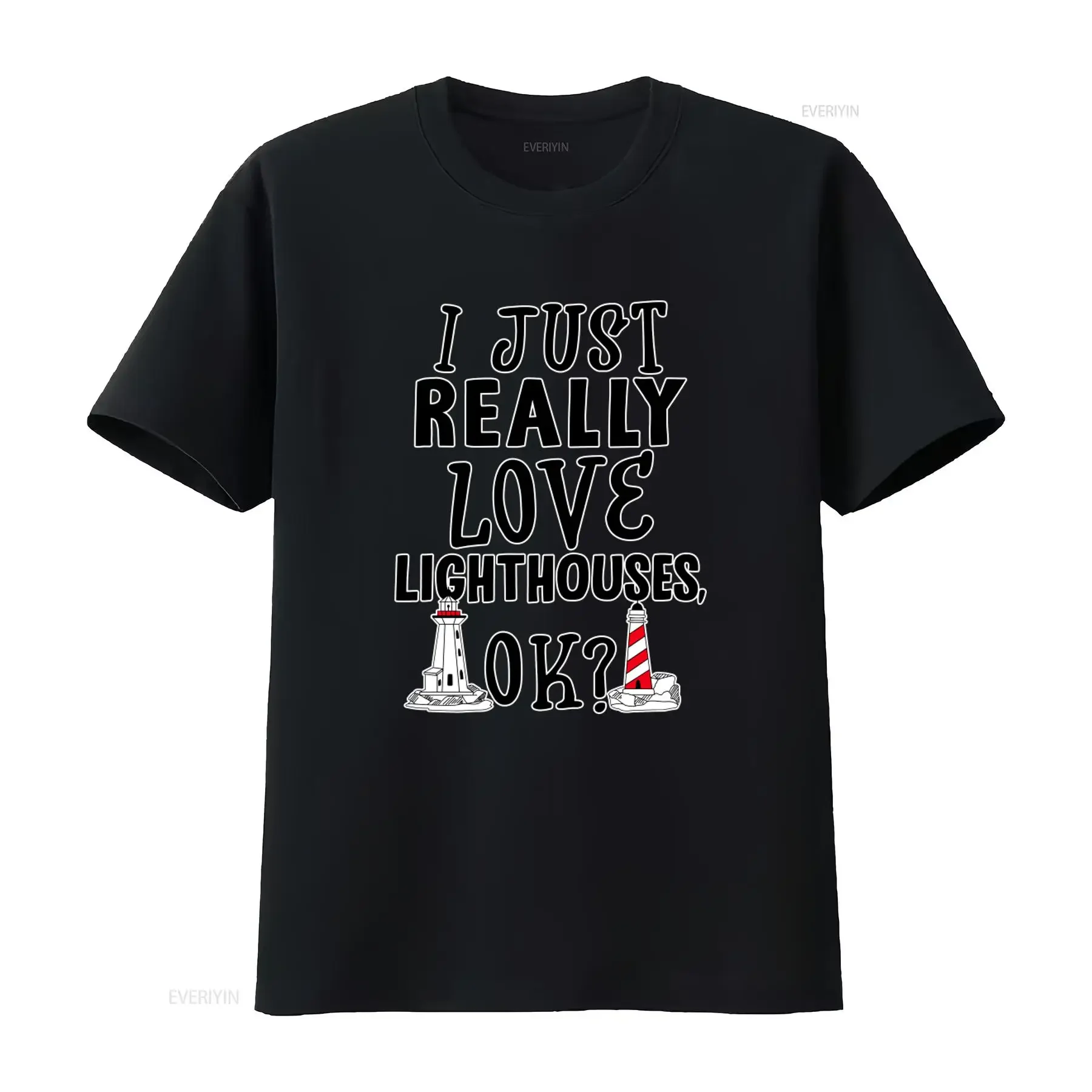 I Just Really Love Lighthouses OK T Shirt Nautical Lover  vintage Washed Casual Comfortable fashion Breathable streetwear
