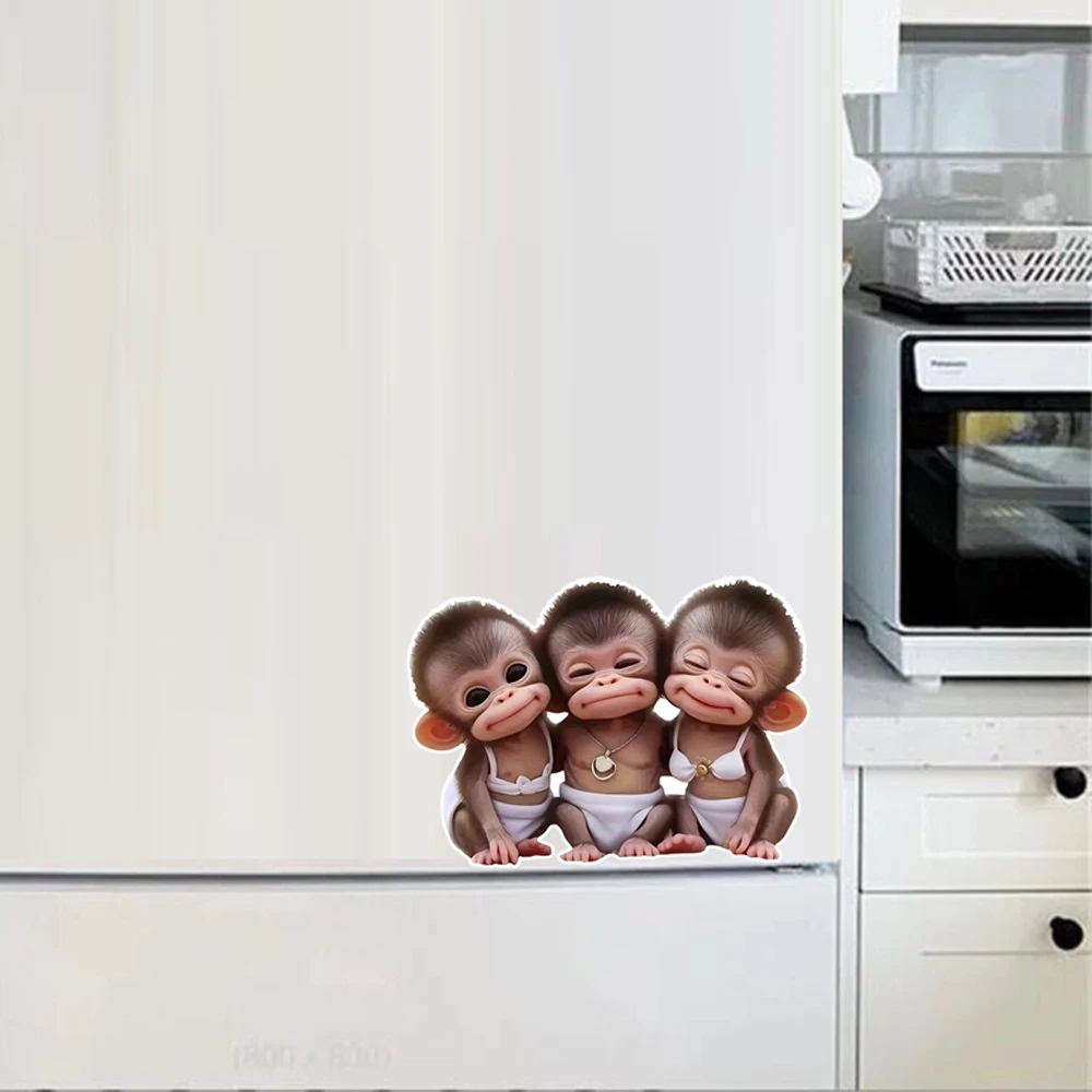 13x9.5 سنتيمتر لطيف الكرتون القرود ملصق حائط من الفينيل سيارة ملصق للسيارة ، الكمبيوتر المحمول ، شاحنة ، دراجة نارية ، نافذة ، الجدار ، شارات الأمتعة