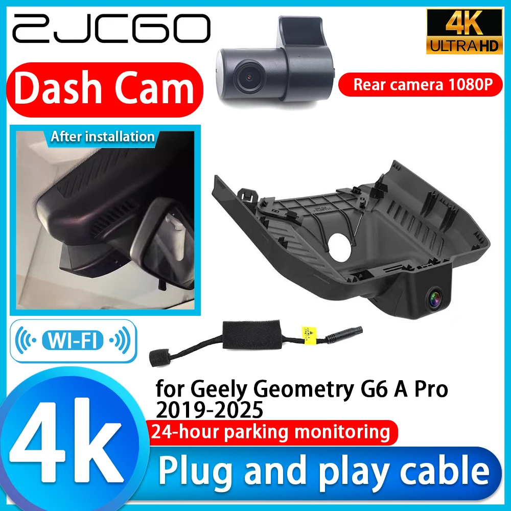 ZJCGO para Geely Geometry G6 A Pro 2019-2025, Cámara para Auto DVR 4K, Cámara UHD 2160P con Lente Sony, Grabación de Video con Monitoreo 24h