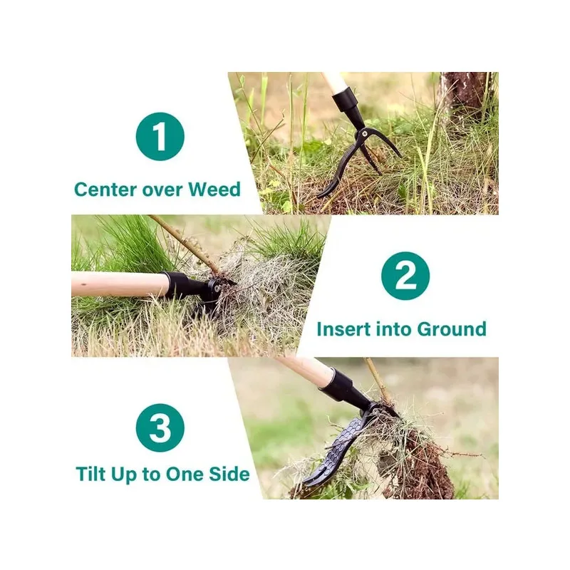 Imagem -05 - Stand up Aluminum Alloy Weed Extrator Garra Manual Weeding Cabeça Substituição Jardim Escavação Grama pá Ferramenta Root Remover Acessório