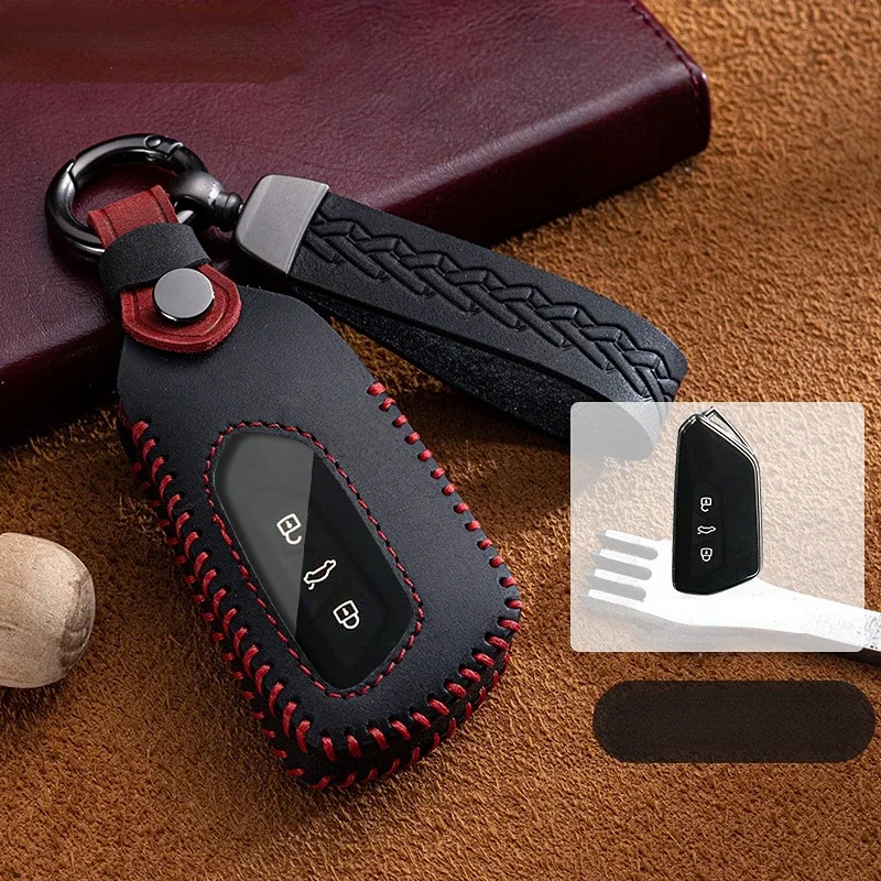 

Car Key Protection Cover for Volkswagen Golf Teramont Tavendor Talagon ID3 ID4 ID6 Fashion Leather Car Remote Key Case Cover