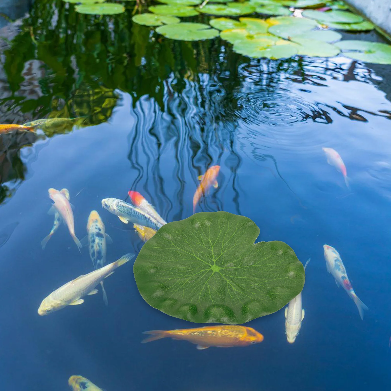 10개입 고급 인조 연꽃잎 18cm EVA 플로팅 워터 장식 잎 수족관 물고기 연못 녹색 플로팅 식물