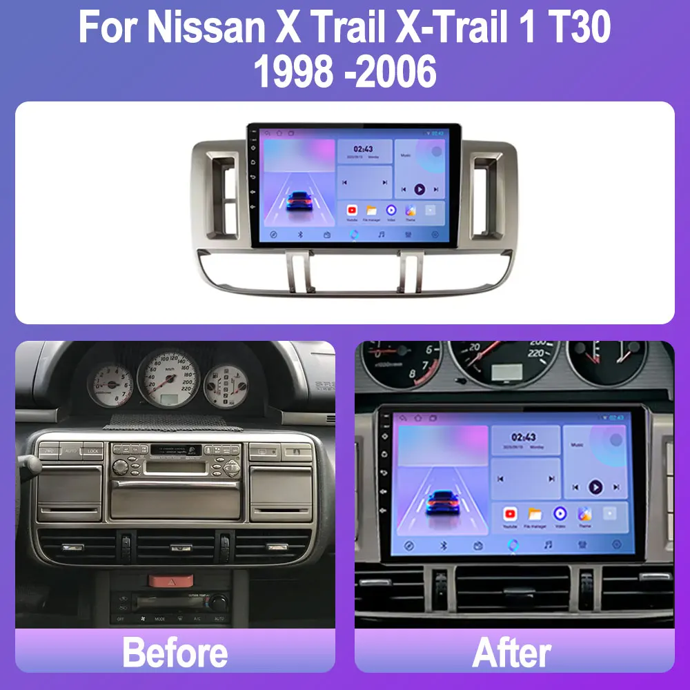 Android 14 Car Radio For Nissan X Trail X-Trail 1 T30 1998-2006 Stereo Multimedia Video Player Navi GPS CarPlay Autoradio Auto