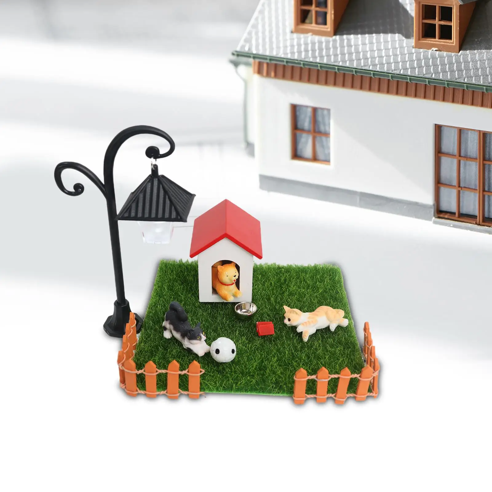 hondenhuis voor kinderen simulatie schaal 1:12 foto rekwisieten DIY accessoires buiten dier puppy set miniatuur poppenhuisaccessoires