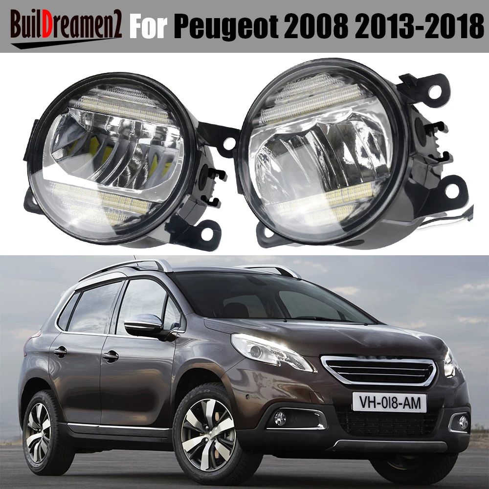 

2IN1 Design 30W Car H11 LED Fog Light Assembly + Daytime Running Lamp DRL 1Pair For Peugeot 2008 2013-2018