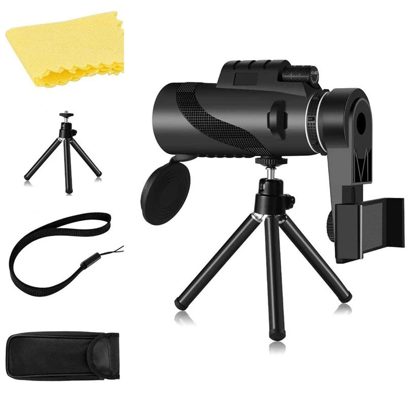 12X50 Monocular Telescope, Waterproof High Power Monocular With Smartphone Holder , For Outdoor Bird Watching Hunting