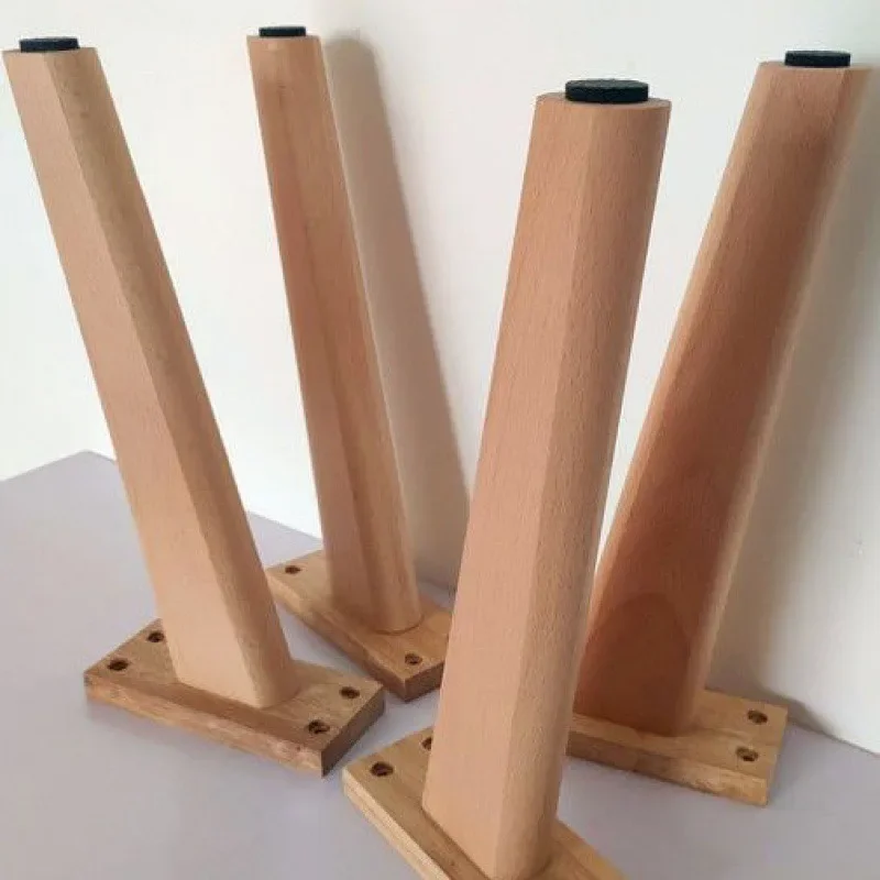 Beech solid wood table legs coffee table legs TV cabinet solid wood foot wind furniture foot legs wood color simple table feet f