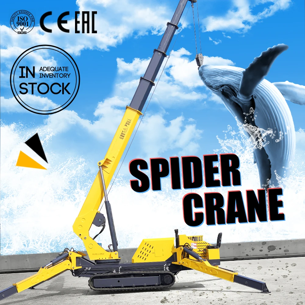 Diesel Spider Crane Telescopic Boom 3T/5T/8T Crane Construction Machinery Crawler Mini Spider Crane China Factory Customization