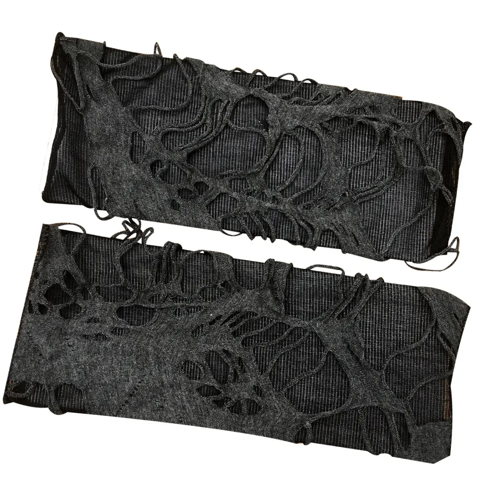 Sexy Gothic Black Fingerless Long Gloves Halloween Gloves Beggars Y2K Black Hole Punk Dark Cosplay Gloves