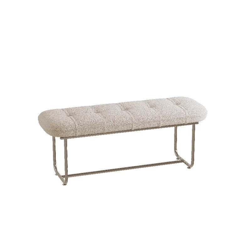 مقعد تغيير الأحذية الكريمي البسيط والحديث، شقة صغيرة، مدخل منزلي، كرسي تغيير الأحذية، مقعد الرياح