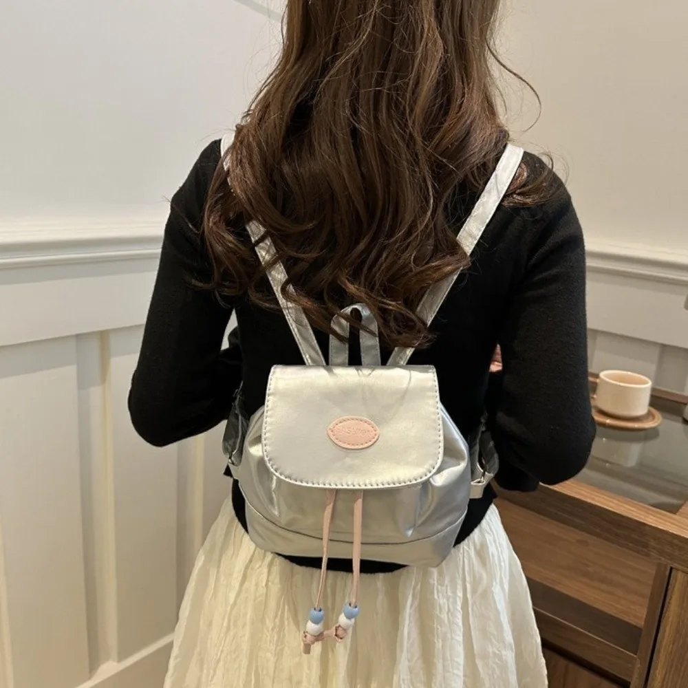 

Fashion PU Leather Handheld Backpack For Women Girls Retro Soft School Bag Cute Small Backpack Shoulders Bag