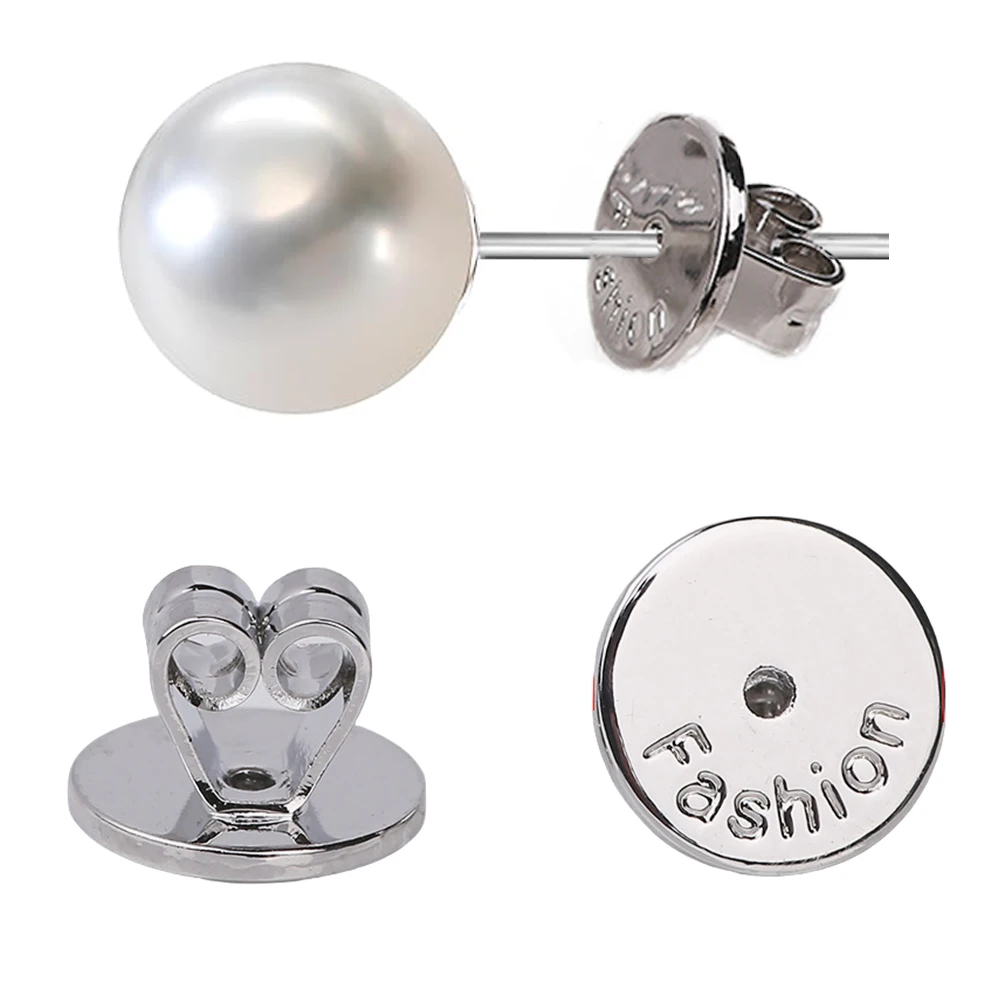 10 قطعة/الوحدة المعادن 6/8 مللي متر جولة الأذن التوصيل القرط ترصيع ظهورهم السدادات استبدال DIY بها بنفسك مستلزمات صناعة المجوهرات اكسسوارات أجزاء