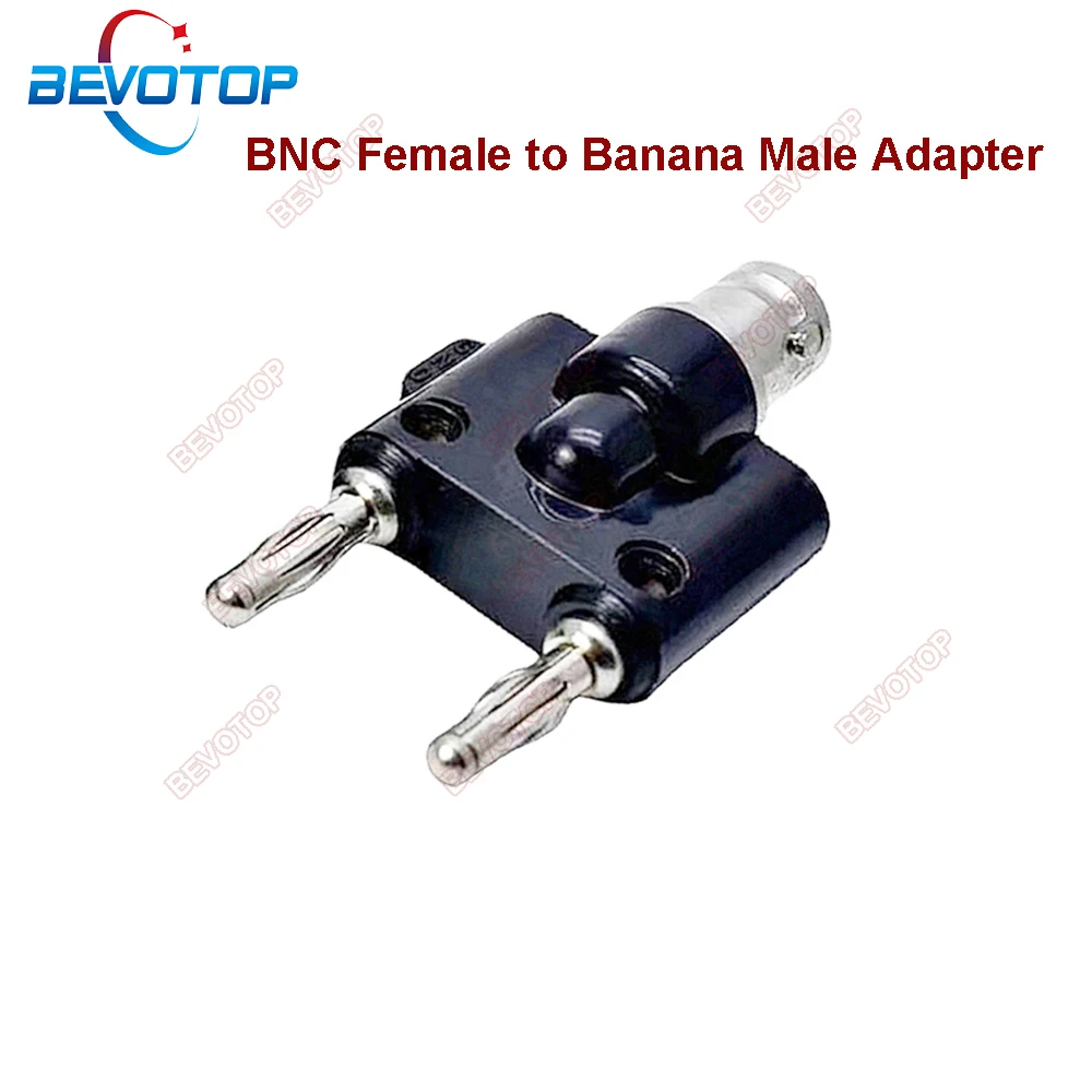 BEVOTOP 1pcs Q9 BNC Female To Dual 4mm Banana Male Coaxial Connector BNC Tee Type 3Way Splitter RF Adapter High Quality