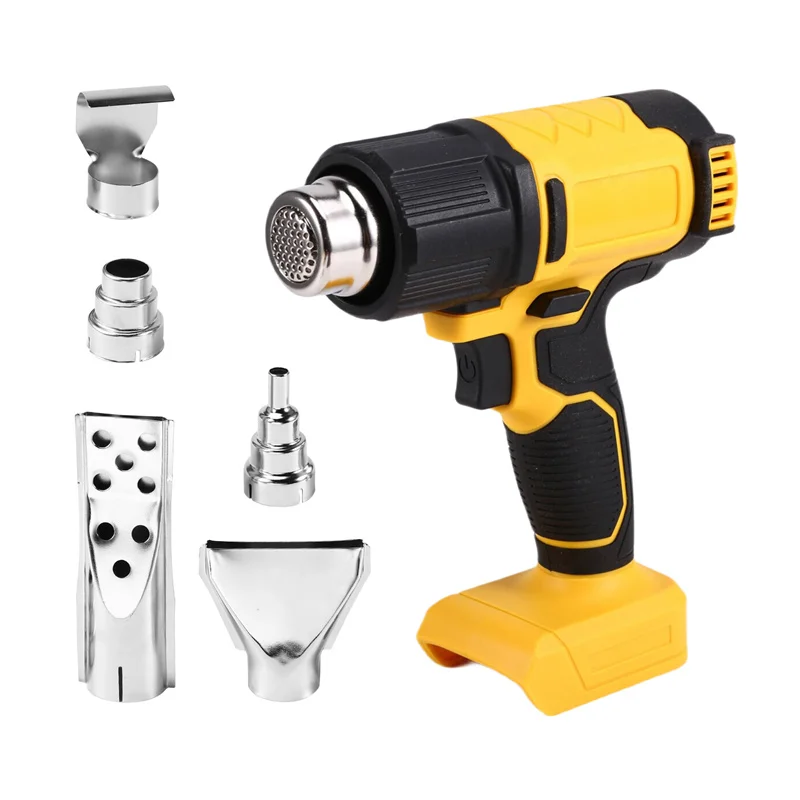 

Cordless Heat Gun 540℃ Temperature Adjustment LED Display 4 Gear Wind Speed Electric Hot Air Gun For Dewalt 18V20V Battery