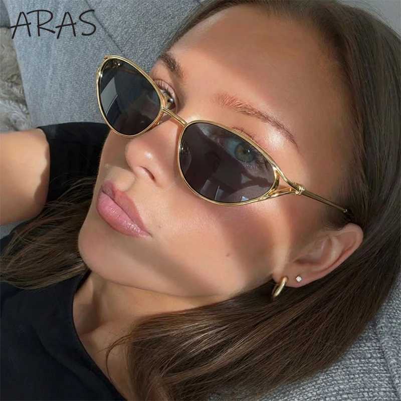 

Sexy Cat Eye Sunglasses Women 2025 Luxury Brand Retro Oval Metal Frame Sun Glasses For Lady Outdoor Travel UV400 Eyewear Shades