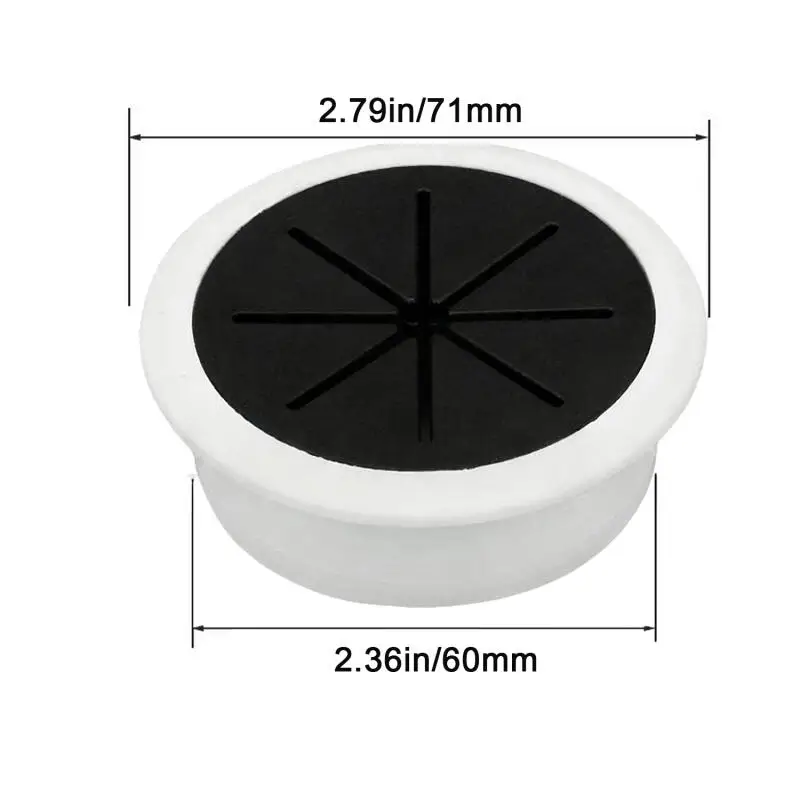 50/60MM Desk Cord Grommet Wire Hole Cover Line Outlet Port Threading Box Cover Cable Passing Box Office Table Cable Organizer
