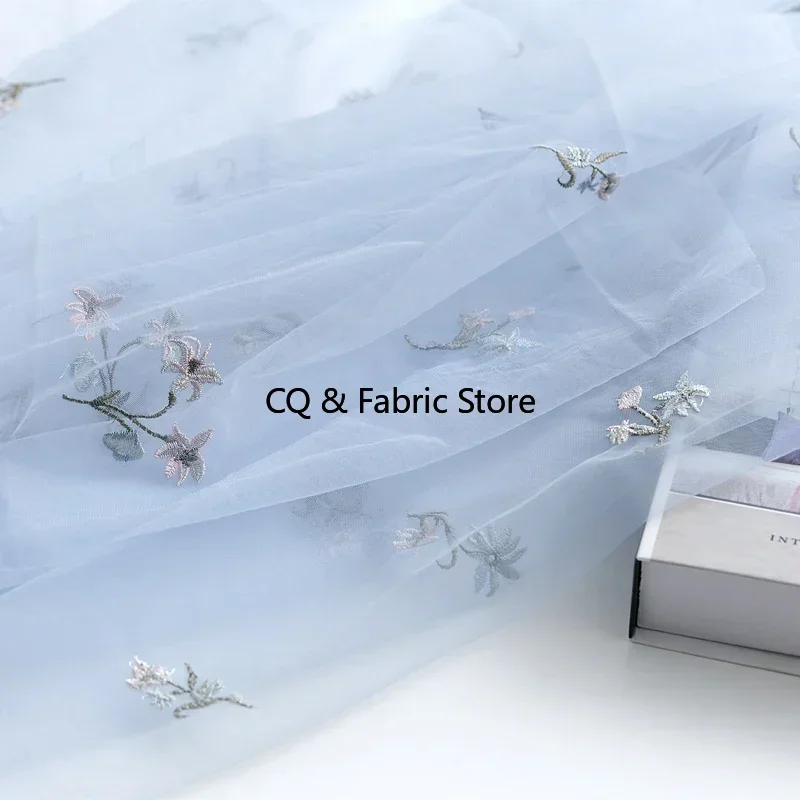 

Мягкая сетка, тюль, ткань, цветок орхидеи, вышивка, кружевная ткань, сетчатая пряжа, ручная работа, свадебное платье, юбка, материал одежды 50x160 см