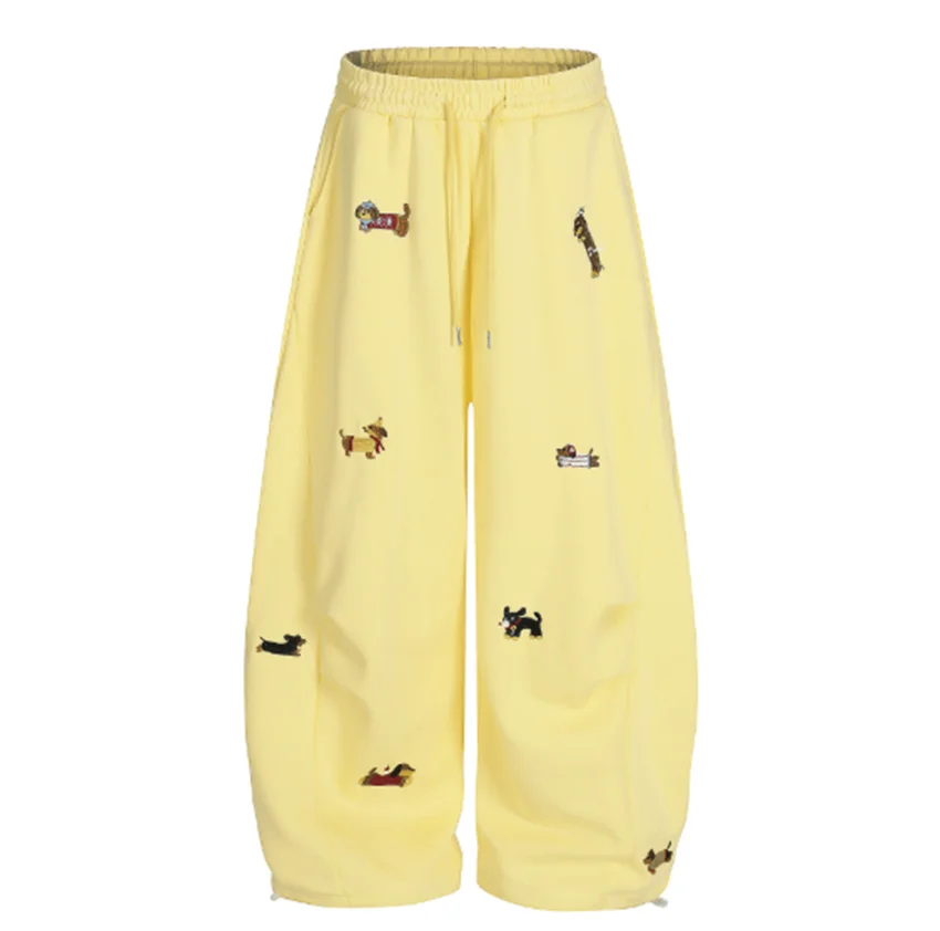 Vêtements urbains créatifs pour femmes, pantalons à jambes droites incurvées, pantalons décontractés décoratifs imprimés, nouvelle collection