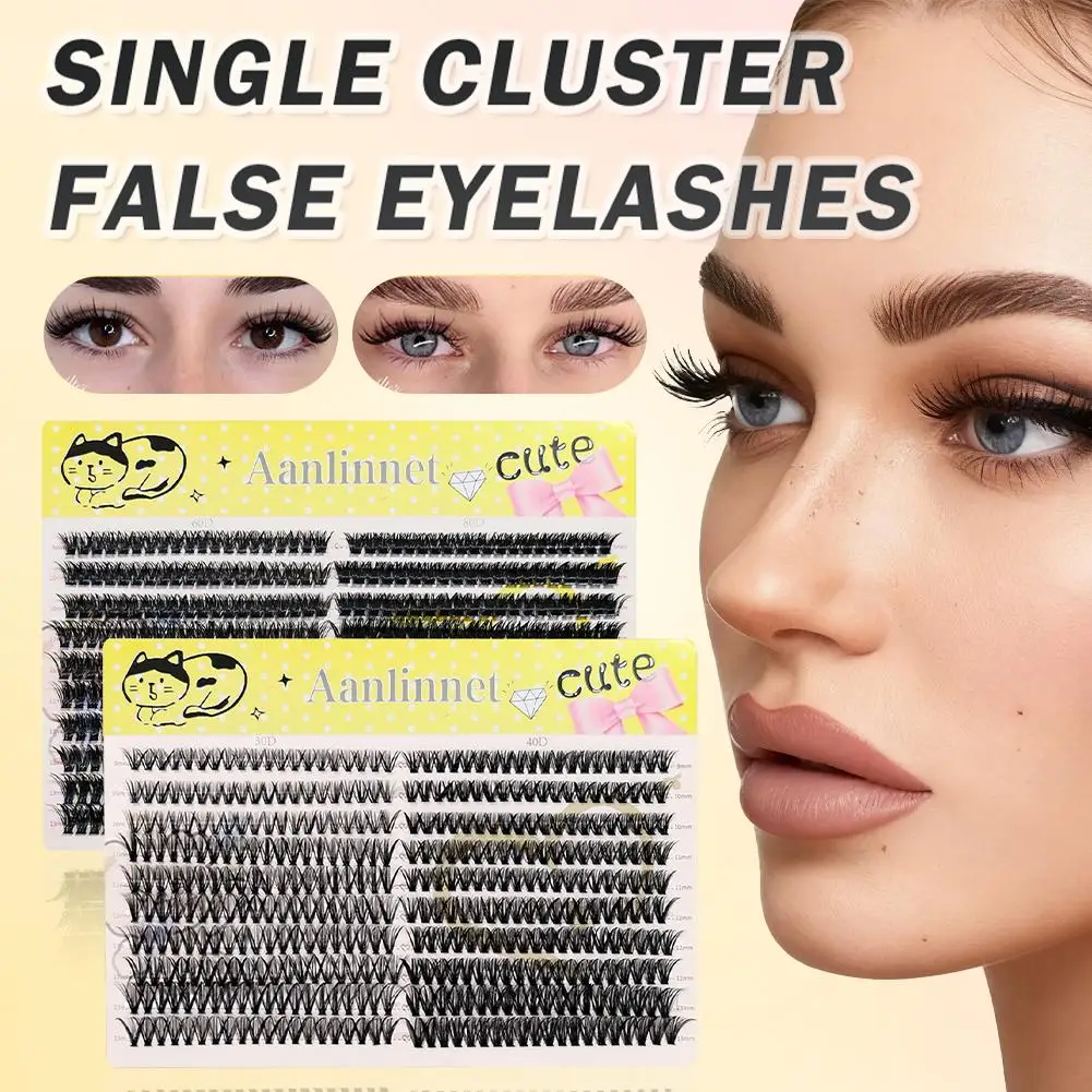 400 Clusters 3D False Eyelashes Naturally Dense Fully Eyelash Extension 30/40/60/80D Curly Thick Eyelashes For Women Makeup Tool