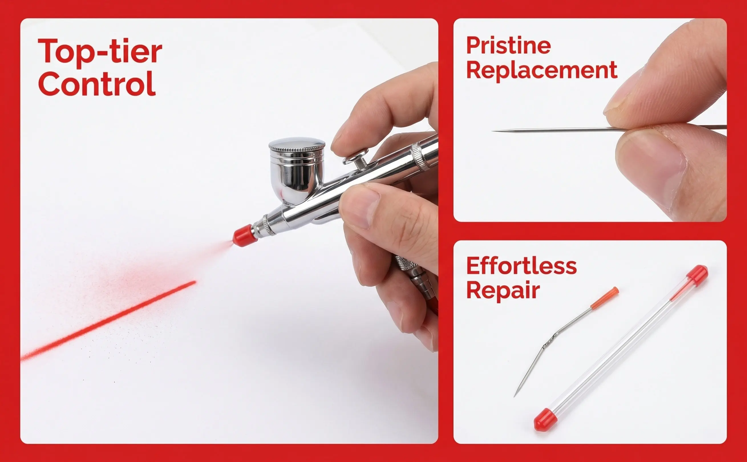 5Pcs 0.3mm Airbrush Needle Set Stainless Steel Precision Engineered for Fine Line Spray Patterns Professional Hobbyist Use