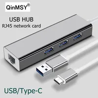 USB C HUB 3.0 Type C To RJ45 Network Card 3.1 4 Port Multi Splitter Adapter OTG For Xiaomi Lenovo Macbook Air Pro PC Computer