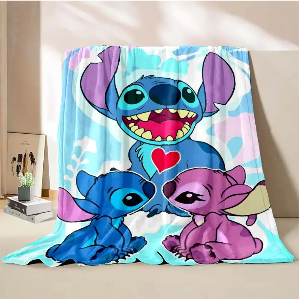 

Disney Stitch Baby Blanket Soft Fluffy Cartoon Throw King Size Luxury Blanket Kid Boy Adult Sofa Bed Blanket Cover Throw Gift