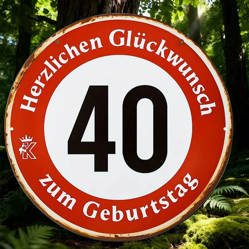 Décoration murale ronde vintage en fer de 20,32 cm, cadeau 40e anniversaire pour bar, café, salon, plaque en aluminium pour la décoration intérieure