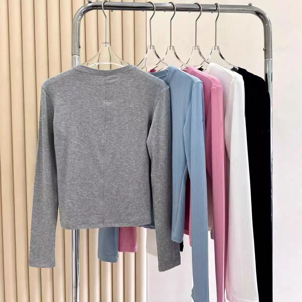 al Leisure Camicie sportive da donna T-shirt da yoga slim a maniche lunghe ad alta elasticità lavorata a maglia filettata Palestra Corsa Allenamento Fitness Canotta