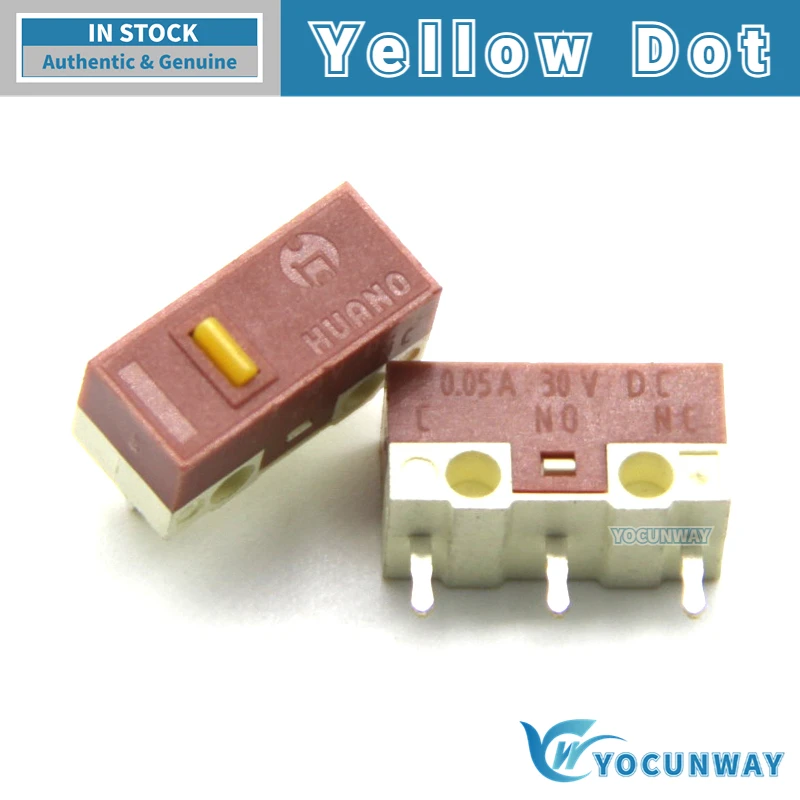 5 Pcs New Original HUANO Silent Micro Switch 20 Millions Click Lifetime For Computer Mouse Mute Button Compatible 3 Pin