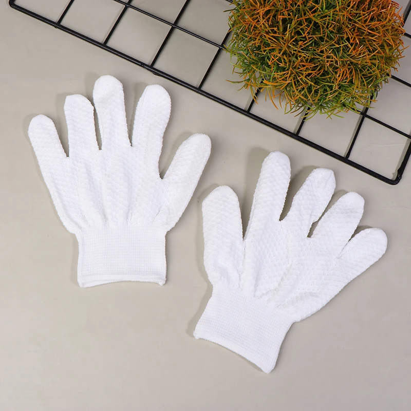 1Pairs الأبيض مكافحة ساكنة قفازات العمل قفازات العمل النايلون الغبار واقية عدم الانزلاق إصلاح الالكترونيات تركيب قفازات