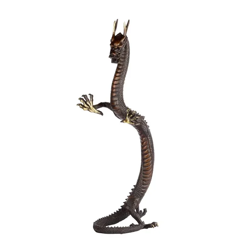 Figurines Pure Brass Dragon Artifact Decoration Chinese Zodiac Dragon Moscot Home Decoration Gifts To Friends and Customers