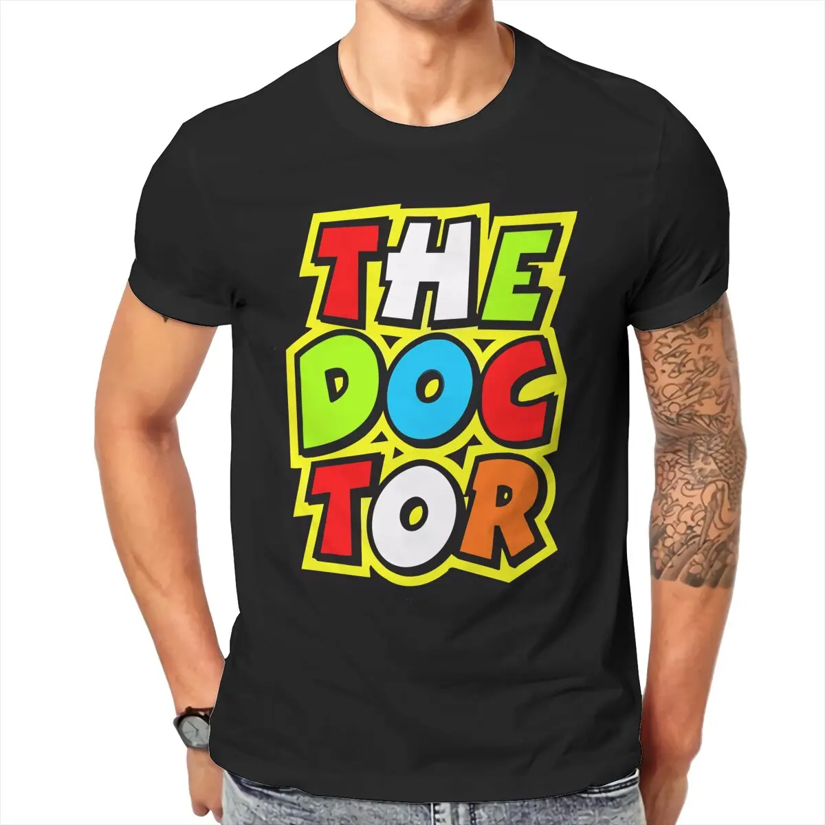 Men Moto GP The Doctor T-Shirt Crewneck Cotton Style Rossi Race Hipster Ofertas O Neck Graphic Tshirt