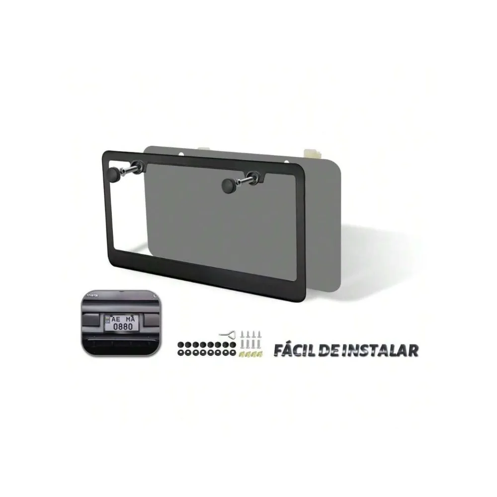 2-piece 16.2x32cm License Plate Holder Black License Plate Holder Set Waterproof Shockproof with Screwdriver Accessory